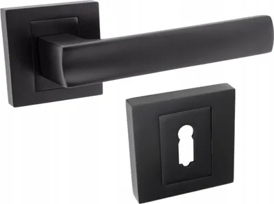 Produktbild von Türdrücker Türbeschlag FEINZ Modell - Schwarz Matt - Schlüssel-Schild - Modern und Elegant - Hochwertige Verarbeitung