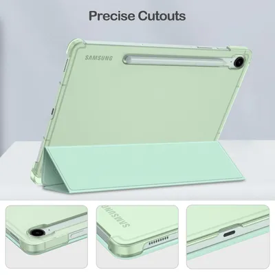 Produktbild von Fintie Hülle für Samsung Galaxy Tab S10 Lite/S10 FE/S9 FE 10.9" & S9 11" Tablet mit Stifthalter, Ultradünn Schutzhülle mit Translucent Rückseite Cover und Auto Schlaf/Wach Funktion, Mint