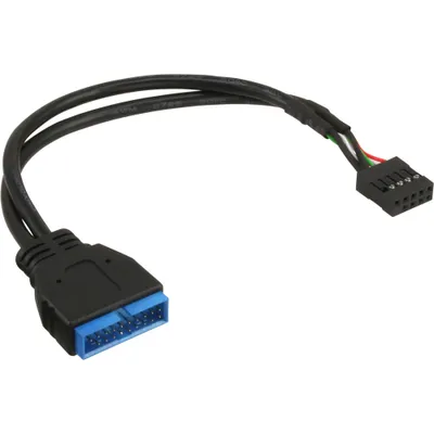 Produktbild von InLine USB 2.0 zu 3.0 Adapterk. int., USB 2.0 Mainb./USB 3.0 int., 0,30m, 0,3 m, Schwarz
