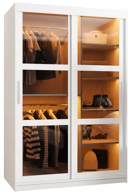 Produktbild von Kleiderschrank KATIE 3 - 120 cm, weiß/silber