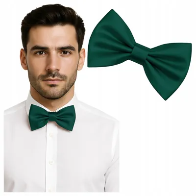 Produktbild von Luvu Herren Fliege Glatt Verstellbar Elegant Flaschengrün