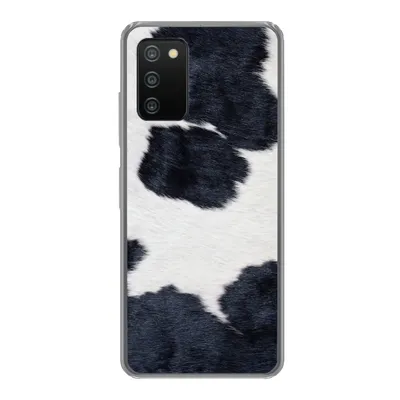 Produktbild von MuchoWow® Handyhülle Schutzhülle Hülle für Samsung Galaxy A03s Bild einer schwarzen und weißen Kuhhaut Silikon Softcase Handy Hülle - Schutz