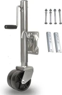 Productafbeelding van Inklapbaar steunwiel voor aanhangers - 680 kg Belastbaar, 6 Inch Draaischarnier, Zwenkbaar en Automatisch
