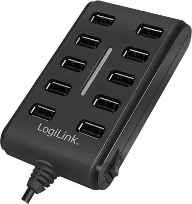 Produktbild von LogiLink USB 2.0-Hub 10-Port m. Ein-/Ausschalter