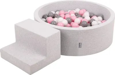 Produktbild von KiddyMoon Spielplatz Aus Schaumstoff Mit 100 Bälle 7cm Hindernisläufen Rund Bällebad Mit Stüfchen Element Für Babys Und Kinder