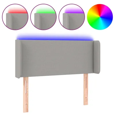 Image de vidaXL Tête de lit LED gris clair 93x16x78/88 cm Tissu
