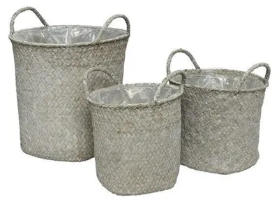 Produktbild von Korb  Dekokorb Dekoration rund  Seegras Höhe 21,5 cm 3er Set