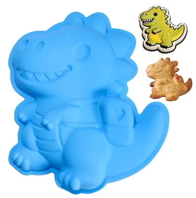 Productafbeelding van Dinosaurus-vorm voor cake, siliconen, antiaanbaklaag, 3D Stegosaurus, geschikt voor verjaardagsfeestjes, afmetingen: 31,7 x 29,8 x 5,4 cm