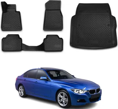 Image de Tapis & bac de coffre Set pour BMW Série 3 F30 F31 2012-2018 Caoutchouc Noir 5x