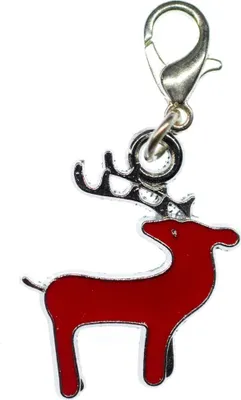 Produktbild von Rentier Charm Anhänger Miniblings Weihnachten Hirsch Elch rot emailliert