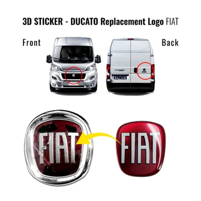 Obrázek produktu pro Nálepka Fiat Professional 3D náhradní logo přední + zadní pro Ducato