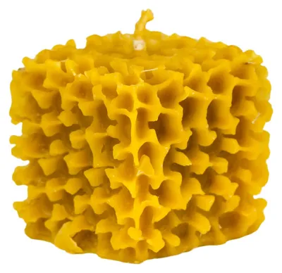 Image de Bougie en forme d'éponge, fabriquée à 100% à partir de cire d'abeille naturelle