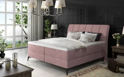 Produktbild von NABBI Gepolstert Doppelbett mit Stauraum Altama 140 - Rosa