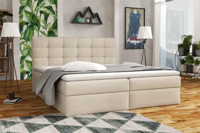 Produktbild von Boxspringbett Schlafzimmerbett DORIANO 180x200cm Stoff Sawana Beige
