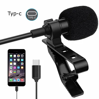 Produktbild von N33C USB-C Lavalier Mikrofon – Omnidirektionales Clip-On Mini Ansteckmikrofon mit Typ-C Anschluss, 1,5 m Kabel – für Smartphone, Tablet & Laptop