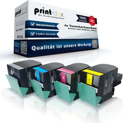 Produktbild von 4x Kompatible Tonerkartuschen für Lexmark CX 317 CX 317 dn CX 417 de CX 517 de 71B20K0 71B20C0 71B20M0 71B20Y0 Black Cyan Magenta Yellow - Office Pro Serie