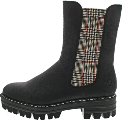 Produktbild von Rieker Damen Stiefelette Chelsea Boots Blockabsatz  76190, Größe:41 EU, Farbe:Schwarz