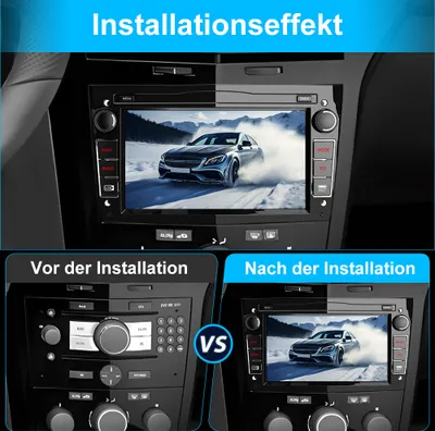 Produktbild von Piano Schwarz 2+64G 7”Android 15 Autoradio Carplay Für Opel Astra H Zafira Vectra Corsa C/D Signum Meriva GPS Navi WIFI BT USB FM