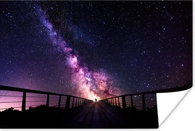 Produktbild von MuchoWow® Poster Universum - Galaxie - Lila - Jungen - Mädchen - Kinder 120x80 cm - Bilder