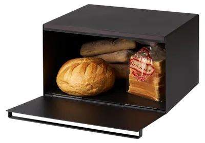 Brotkasten TOWER, schwarz, Stahl, 40x34,5x24 cm, luftdicht, 27 L