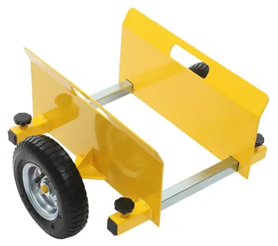 Immagine prodotto di Carrello per pannelli - Carrello per pannelli in cartongesso e pannelli murali - Portata 250–300 kg - Regolabile 0–23 cm - 2 ruote da 20 cm - Giallo