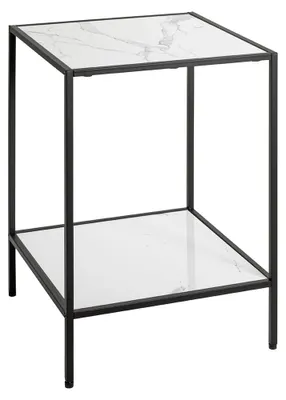 Beistelltisch Art Deco, Kunstmarmor, Metall, 40x60x40 cm