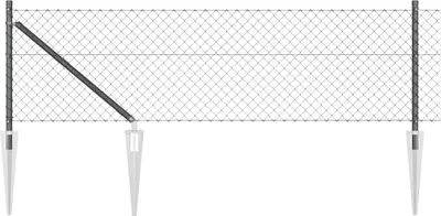 Image de Clôture en fil barbelé vidaXL, 10 x 0,6 m, gris