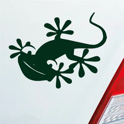 Produktbild von Auto Aufkleber Salamander Gecko Echse Agame Süß Tuning 13x10 cm Dunkelgrün Sticker Heckscheibenaufkleber