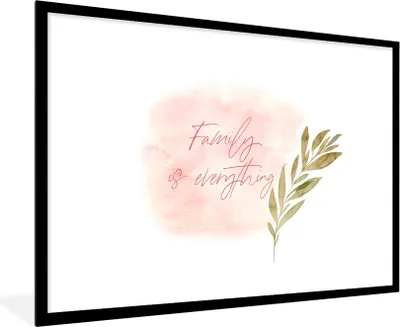 Produktbild von MuchoWow® Gerahmtes Poster Zitate - Sprichwörter - Familie ist alles 90x60 cm - Poster mit Schwarzem Bilderrahmen Wandposter Rahmen Foto Bilder - Wanddekoration - Fotos
