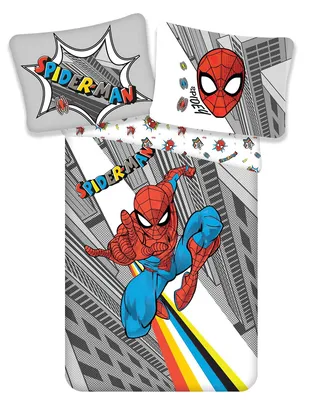 Produktbild von Jerry Fabrics Marvel Spiderman 2-Piece Bed Linen Set Size: 140 x 200 cm, 70 x 90 cm, 100% Bawełna, Multi-Coloured