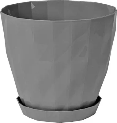 Immagine prodotto di Sierpot rotondo antracite con sottovaso per orchidee ed erbe aromatiche Ø 14 cm, senza BPA, resistente ai raggi UV, durevole
