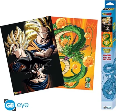 Produktbild von DRAGON BALL - Set 2 Chibi Posters - Goku & Shenron (52x38)