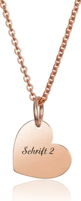 Produktbild von MATERIA by Matthias Damen Halskette mit Anhänger Gravur Herz Rosegold 925 Silber 42-45cm mit Geschenk-Box KA-441