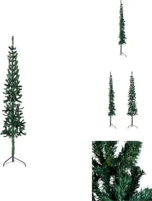 Produktbild von vidaXL Künstlicher Halb-Weihnachtsbaum mit Ständer Schlank Grün 210 cm -  Weihnachtsbäume