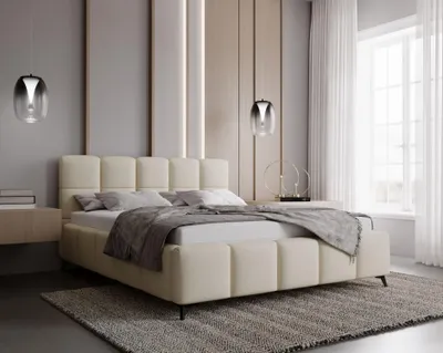 Obrázek produktu pro Čalouněná postel 180x200 ARMINDA 1 s úložným prostorem - vanilková