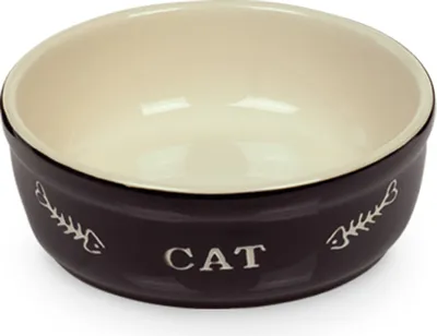 Produktbild von Nobby 73351, Katze, Keramik, Beige, Schwarz, Haustier-Fütterungsschale, Einfarbig, 0,25 l