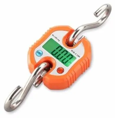 Obrázek produktu pro Digitální cestovní váha na kufry s nosností 150 kg, oranžová váha na kufry s příchytkou