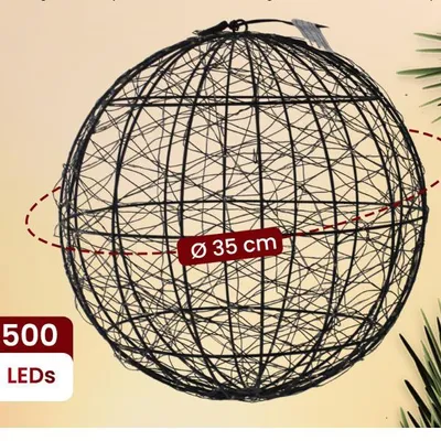 Productafbeelding van Lichtbol - Kerstversiering - Warm Wit - Flash Optie - Indoor & Outdoor - 500 Led - Ø 35 - Dimmer - 8/16 Timer