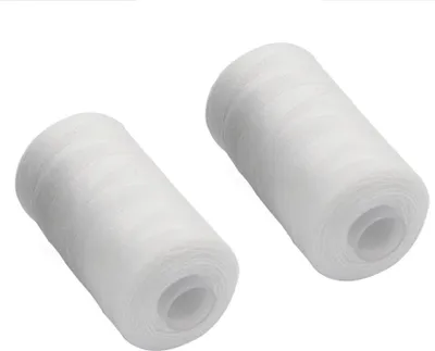 Produktbild von [0,05 EUR/10 m] 2 teiliges Nähgarn Set [einfarbig] | Nähset Universal | Polyester Nähmaschinengarn | 2 Spulen a. 500m | Allesnäher Garnset - [Farbe - Weiß] | Nähfaden Set - 1000m