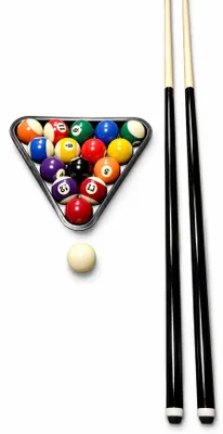 Image de John West Billard Set pour débutants - boules + triangle + 2 queues