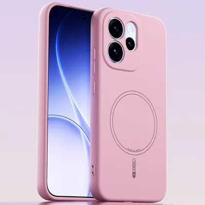 Obrázek produktu pro Magnetické pouzdro pro Oppo Reno15 Pro, kompatibilní s MagSafe, tekutý silikon, nárazuvzdorné a odolné proti poškrábání Růžová