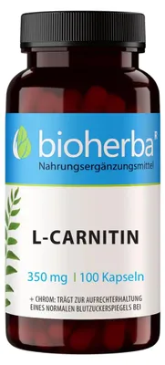 Obrázek produktu pro L-karnitin 350 mg – 100 kapslí – Bioherba