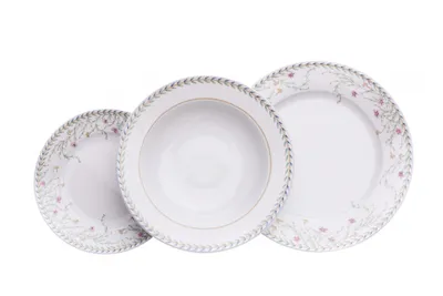 Obrázok produktu pre Súprava tanierov, český porcelán, Sylvie, malé kvety, 18 d., Thun 1794