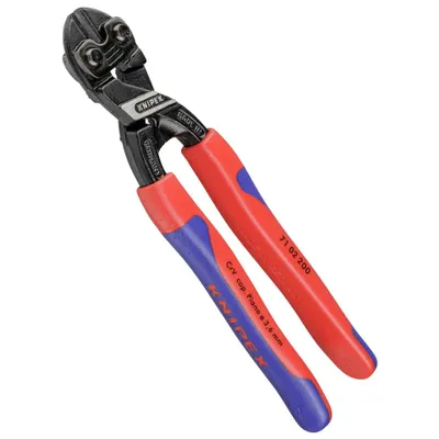 Produktbild von Knipex 710-2200 Bolzenschneider 200mm 'CoBolt', Griffe 2farbig, rot/blau/grau