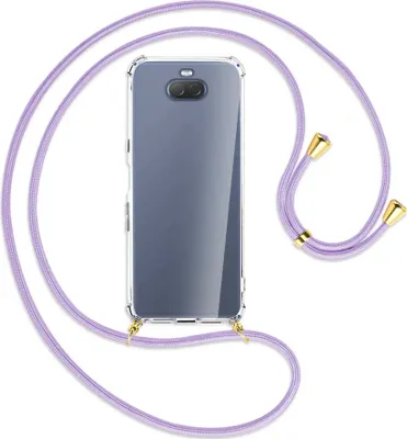 Produktbild von Handykette Backcover-Schutzhülle mit Band (Metall goldfarben) für Sony Xperia 10 - violett