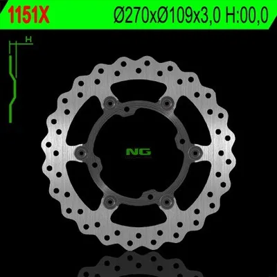 Imagen del producto de Disco De Freno Delantero Para Kawasaki Kxf 250/450, Flotante, 270Mm (270X109X3.0), 4 Agujeros, Diametro 9,5Mm, Diseño Ondulado