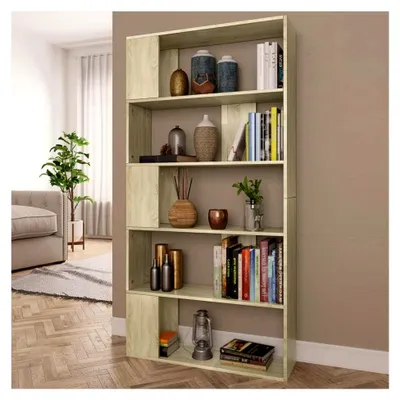 Produktbild von Möbel, Regale, Bücherregale und Standregale, Bücherschrank/Raumteiler Sonoma-Eiche, 80 x 24 x 159 cm, Holzwerkstoff