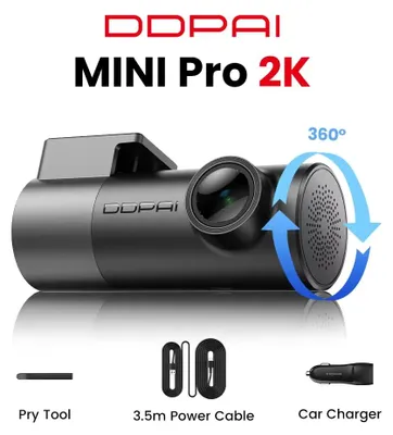 Productafbeelding van MINIPro - Dashcam met 2K-resolutie - 2560 x 1440 - 121° groothoeklens - 25 frames per seconde - H.264 - 64 GB SD-kaart