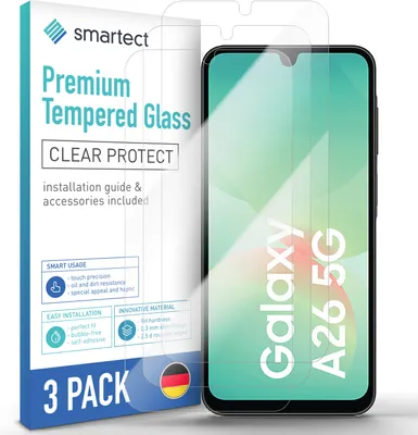 Produktbild von 3x Schutzglas Panzerfolie Klar für Samsung Galaxy A26 5G Displayschutz Hartglas