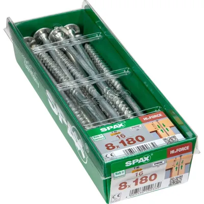 Obrázok produktu pre SPAX HI.FORCE, 8 x 180 mm, 16 kusov, s čiastočným závitom, kotúčová hlava, T-STAR plus T40, 4CUT, WIROX - 4251010801817